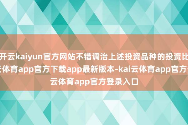 开云kaiyun官方网站不错调治上述投资品种的投资比例-kai云体育app官方下载app最新版本-kai云体育app官方登录入口