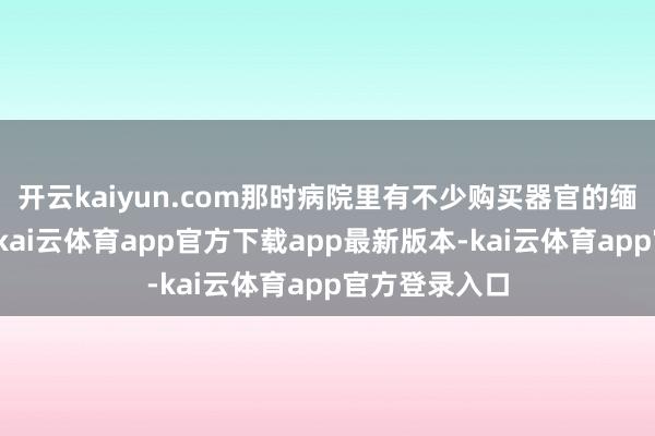 开云kaiyun.com那时病院里有不少购买器官的缅甸东说念主-kai云体育app官方下载app最新版本-kai云体育app官方登录入口