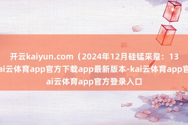 开云kaiyun.com（2024年12月硅锰采量：13600吨）-kai云体育app官方下载app最新版本-kai云体育app官方登录入口